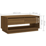 Coffee Table Brown Oak 102.5x55x44 cm Engineered Wood - Extra Image