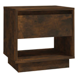 Bedside Cabinet Smoked Oak 45x34x44 cm Engineered Wood - Front View
