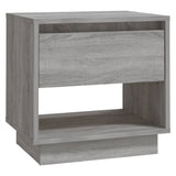Bedside Cabinet Grey Sonoma 45x34x44 cm Engineered Wood - Front View