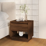 Bedside Cabinets 2 pcs Brown Oak 45x34x44 cm Engineered Wood - Front View