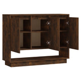 Sideboard Smoked Oak 97x31x75 cm Engineered Wood - Rear View