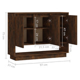 Sideboard Smoked Oak 97x31x75 cm Engineered Wood - Low Angle