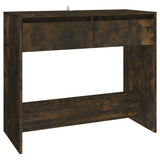 Console Table Smoked Oak 89x41x76.5 cm Engineered Wood - Front View