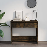 Console Table Smoked Oak 89x41x76.5 cm Engineered Wood - Side View