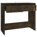 Console Table Smoked Oak 89x41x76.5 cm Engineered Wood - Close-Up Angle