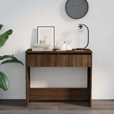 Console Table Brown Oak 89x41x76.5 cm Engineered Wood - Side View