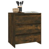 Sideboard Smoked Oak 70x41x75 cm Engineered Wood - Rear View