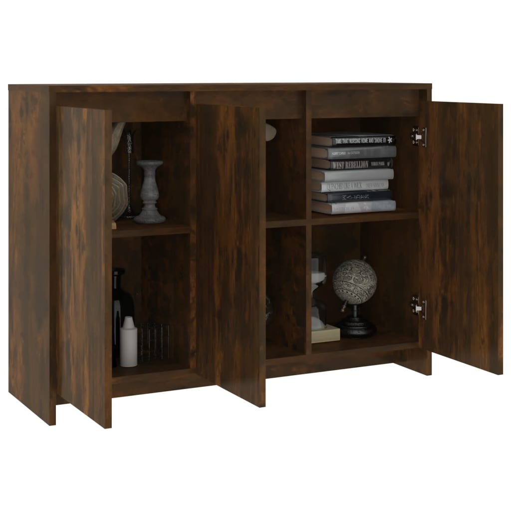 Sideboard Smoked Oak 102x33x75 cm Engineered Wood