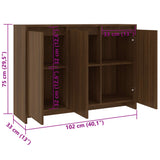 Sideboard Brown Oak 102x33x75 cm Engineered Wood - Low Angle