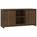 TV Cabinet Brown Oak 102x37.5x52.5 cm Engineered Wood - Front View
