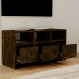 TV Cabinet Smoked Oak 102x37.5x52.5 cm Engineered Wood - Side View