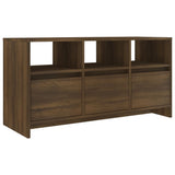 TV Cabinet Brown Oak 102x37.5x52.5 cm Engineered Wood - Front View
