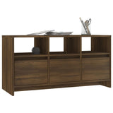 TV Cabinet Brown Oak 102x37.5x52.5 cm Engineered Wood - Top-Down View