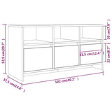 TV Cabinet Brown Oak 102x37.5x52.5 cm Engineered Wood - Low Angle