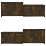 TV Cabinet Smoked Oak 146.5x35x50 cm Engineered Wood - 45-Degree Angle