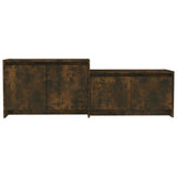 TV Cabinet Smoked Oak 146.5x35x50 cm Engineered Wood - Rear View