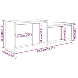 TV Cabinet Smoked Oak 146.5x35x50 cm Engineered Wood