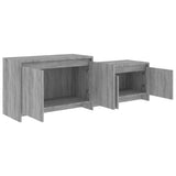 TV Cabinet Grey Sonoma 146.5x35x50 cm Engineered Wood - Low Angle