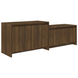 TV Cabinet Brown Oak 146.5x35x50 cm Engineered Wood - Front View