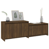 TV Cabinet Brown Oak 146.5x35x50 cm Engineered Wood - Top-Down View