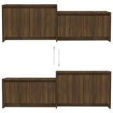 TV Cabinet Brown Oak 146.5x35x50 cm Engineered Wood - 45-Degree Angle