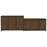 TV Cabinet Brown Oak 146.5x35x50 cm Engineered Wood - Rear View