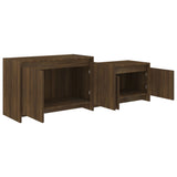 TV Cabinet Brown Oak 146.5x35x50 cm Engineered Wood - Low Angle