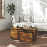 Coffee Table Brown Oak 90x50x41.5 cm Engineered Wood - Side View