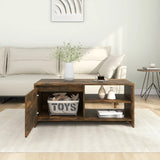Coffee Table Smoked Oak 102x50x45 cm Engineered Wood - Side View
