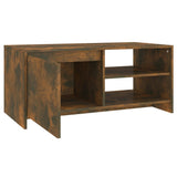 Coffee Table Smoked Oak 102x50x45 cm Engineered Wood - Rear View