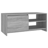 Coffee Table Grey Sonoma 102x50x45 cm Engineered Wood - Front View