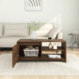 Coffee Table Brown Oak 102x50x45 cm Engineered Wood - Side View