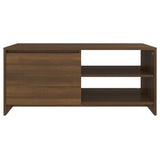 Coffee Table Brown Oak 102x50x45 cm Engineered Wood - 45-Degree Angle