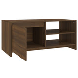 Coffee Table Brown Oak 102x50x45 cm Engineered Wood - Rear View