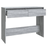 Console Table Grey Sonoma 100x35x76.5 cm Engineered Wood - Rear View