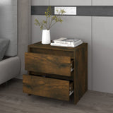 Bedside Cabinet Smoked Oak 45x34.5x44.5 cm Engineered Wood - Close-Up Angle
