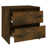 Bedside Cabinets 2 pcs Smoked Oak 45x34.5x44.5 cm Engineered Wood - 45-Degree Angle