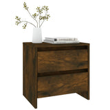 Bedside Cabinets 2 pcs Smoked Oak 45x34.5x44.5 cm Engineered Wood - Close-Up Angle