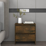 Bedside Cabinets 2 pcs Smoked Oak 45x34.5x44.5 cm Engineered Wood - Low Angle