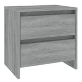 Bedside Cabinet Grey Sonoma 45x34.5x44.5 cm Engineered Wood - Front View