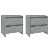 Bedside Cabinets 2 pcs Grey Sonoma 45x34.5x44.5 cm Engineered Wood - Front View