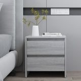 Bedside Cabinets 2 pcs Grey Sonoma 45x34.5x44.5 cm Engineered Wood - Low Angle