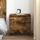 Bedside Cabinet Smoked Oak 45x34x44.5 cm Engineered Wood - Side View