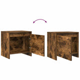 Bedside Cabinet Smoked Oak 45x34x44.5 cm Engineered Wood