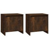 Bedside Cabinets 2 pcs Smoked Oak 45x34x44.5 cm Engineered Wood - Front View