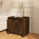 Bedside Cabinets 2 pcs Smoked Oak 45x34x44.5 cm Engineered Wood - Side View