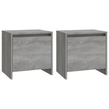 Bedside Cabinets 2 pcs Grey Sonoma 45x34x44.5 cm Engineered Wood - Front View
