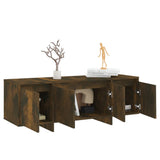 TV Cabinet Smoked Oak 120x30x40.5 cm Engineered Wood - 45-Degree Angle