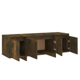 TV Cabinet Smoked Oak 120x30x40.5 cm Engineered Wood - Low Angle