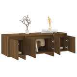 TV Cabinet Brown Oak 120x30x40.5 cm Engineered Wood - 45-Degree Angle